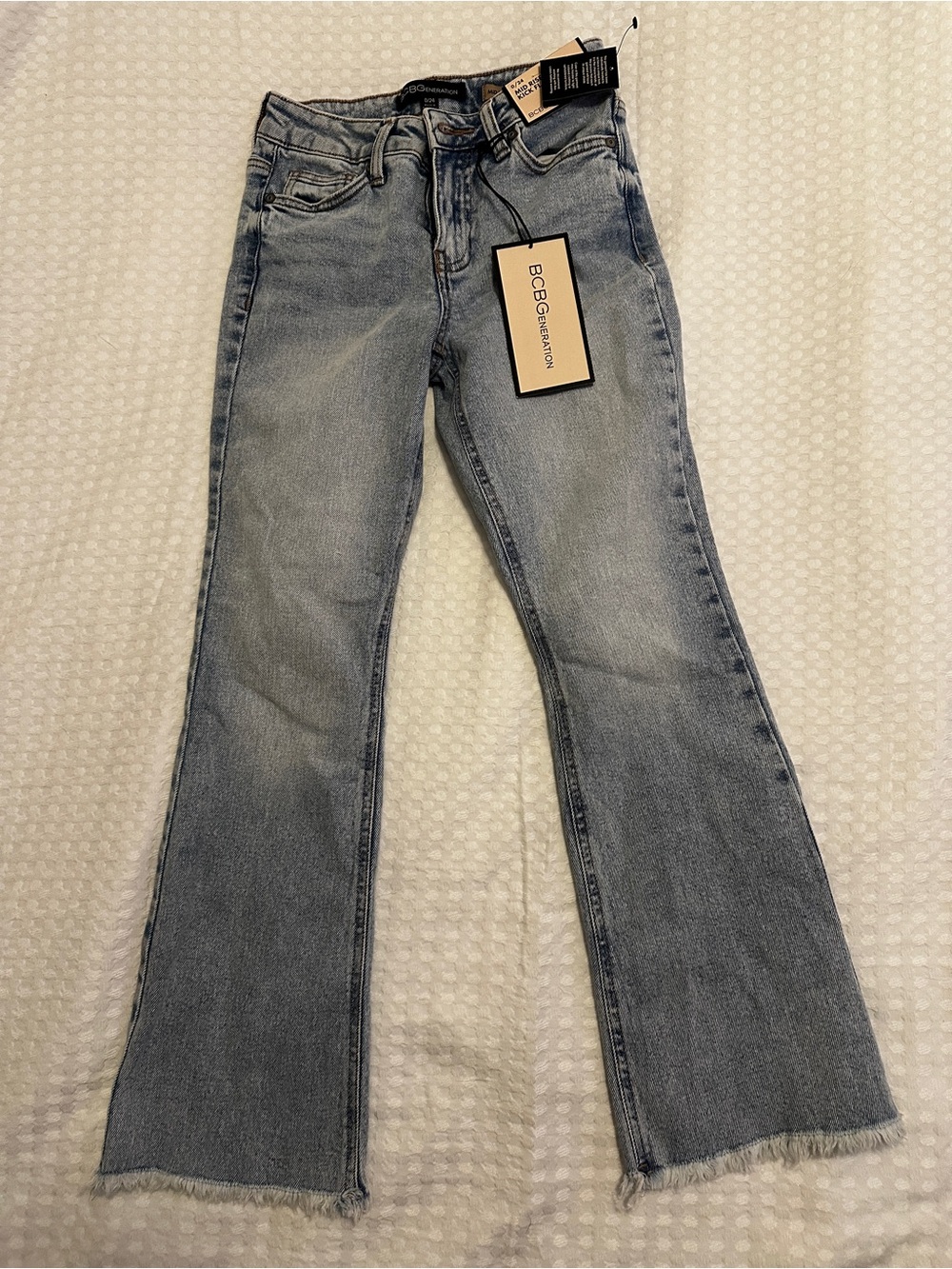 NWT BCBGeneration Light Blue Mid Rise Kick Flare Jeans